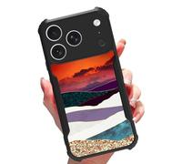 GFRGTFHYT for iPhone 17 Pro Phone Case 6.3" Women Men Slim Shockproof Soft TPU Corners Bumper Hard Plastic Back Hybrid Anti-Scratch Protective Case for Apple iPhone 17 Pro 2025,Art Mountain Sun