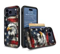 GFRGTFHYT for iPhone 17 Pro Wallet Case with Credit Card Holder Hybrid Dual Layer Moon Wolf Design for Women Man Heavy Duty Shockproof Protective Phone Case for iPhone 17 Pro 6.3" 2025