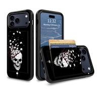 GFRGTFHYT for iPhone 17 Pro Wallet Case with Credit Card Holder Hybrid Dual Layer White Wolf Girls Design for Women Man Heavy Duty Shockproof Protective Phone Case for iPhone 17 Pro 6.3" 2025