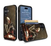 GFRGTFHYT for iPhone 17 Wallet Case with Credit Card Holder Hybrid Dual Layer Cool Wolf Design for Women Man Heavy Duty Shockproof Protective Phone Case for iPhone 17 6.3" 2025