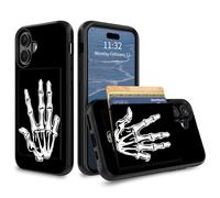 GFRGTFHYT for iPhone 17 Wallet Case with Credit Card Holder Hybrid Dual Layer Howling Art Wolf Design for Women Man Heavy Duty Shockproof Protective Phone Case for iPhone 17 6.3" 2025