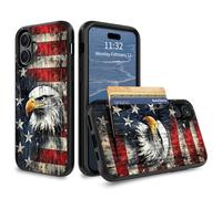 GFRGTFHYT for iPhone 17 Wallet Case with Credit Card Holder Hybrid Dual Layer Moon Wolf Design for Women Man Heavy Duty Shockproof Protective Phone Case for iPhone 17 6.3" 2025