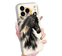 GFRGTFHYT for iPhone 18/17 Pro Phone Case, Black Horse Mountain | Slim Lightweight Full-Body Rugged Hard PC Girls Women Drop Shockproof Anti-Scratch Protective Cover for iPhone 18/17 Pro