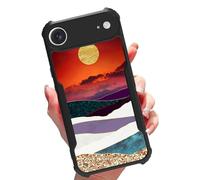 GFRGTFHYT for iPhone Air Phone Case 6.5" Women Men Slim Shockproof Soft TPU Corners Bumper Hard Plastic Back Hybrid Anti-Scratch Protective Case for Apple iPhone 17 Air 2025,Art Mountain Sun