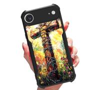 GFRGTFHYT for iPhone Air Phone Case 6.5" Women Men Slim Shockproof Soft TPU Corners Bumper Hard Plastic Back Hybrid Anti-Scratch Protective Case for Apple iPhone 17 Air 2025,Art Christian Cross