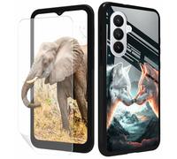 GFRGTFHYT for Samsung Galaxy S26 Ultra Phone Case 6.9" with Screen Protector Slim Tempered Glass Back Cover Wolves Mountain Design Shockproof Protective Case for Samsung S26 Ultra 5G 2026