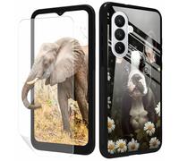 GFRGTFHYT for Samsung Galaxy S26 Ultra Phone Case 6.9" with Screen Protector Slim Tempered Glass Back Cover Boston Terrier Dog Design Shockproof Protective Case for Samsung S26 Ultra 5G 2026
