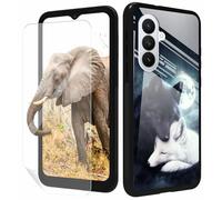 GFRGTFHYT for Samsung Galaxy S26 Ultra Phone Case 6.9" with Screen Protector Slim Tempered Glass Back Cover Wolves Design Shockproof Protective Case for Samsung S26 Ultra 5G 2026