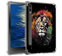 GFRGTFHYT for Samsung Galaxy Tab S9 Plus 12.4 Inch 2023 Clear Case Slim Lightweight Soft TPU Transparent Silicone Back Cover Shockproof Tablet Case for Galaxy Tablet S9+ Plus,Watercolor Lions
