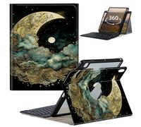 GFRGTFHYT Keyboard Case for iPad 10th Generation 10.9 Inch 2022 with 360 Degree Rotating Slim Stand Smart Shockproof Cover with Detachable Wireless Keyboard & Pencil Holder, Art Moon Starry Night