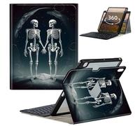 GFRGTFHYT Keyboard Case for iPad 10th Generation 10.9 Inch Tablet 2022 with 360 Degree Rotating Slim Stand Smart Shockproof Cover with Detachable Wireless Keyboard & Pencil Holder, Two Human Bones