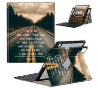 GFRGTFHYT Keyboard Case for iPad Pro 12.9 6th/5th/4th/3rd Generation 2022/2021/2020/2018 with 360 Degree Rotating Cover with Detachable Wireless Keyboard & Pencil Holder, Quotes Bible Isaiah 41-13