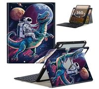 GFRGTFHYT Keyboard Case for iPad Pro 12.9 6th/5th/4th/3rd Generation 2022/2021/2020/2018 with 360 Degree Rotating Slim Stand Cover with Detachable Wireless Keyboard & Pencil Holder, Dinosaur Space-Man