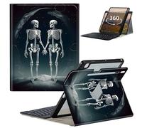 GFRGTFHYT Keyboard Case for Samsung Galaxy Tab S9 FE 5G 10.9 Inch/S9 11 Inch 2023 with 360 Degree Rotating Slim Stand Cover with Detachable Wireless Keyboard & Pen Holder, Two Human Bones