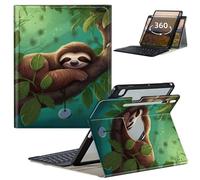 GFRGTFHYT Keyboard Case for Samsung Galaxy Tab S9 FE 5G 10.9 Inch/S9 11 Inch 2023 with 360 Degree Rotating Slim Stand Cover with Detachable Wireless Keyboard & Pen Holder, Cute Sloth