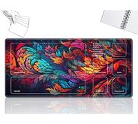 GFRGTFHYT Playmat for MTG Cards Game Mat with Non-Slip Rubber Base Stitched Field Rules Zones Play Mat Desk Mats with Art Leaf Size 24 x 14 inch Mousepad for MTG TCG Card Game Playing for Beginner