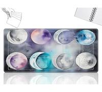 GFRGTFHYT Playmat for MTG Cards Game Mat with Stitched Field Rules Zones Play Mat Desk Mats Size 24 x 14 inch Mouse Pad Mousepad for MTG Card Game Playing for Beginner, Art Phases of The Moon