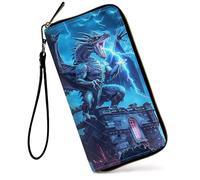 GFRGTFHYT Womens Wallet Large Capacity RFID Blocking PU Leather Wristlet Wallets for Women, A Blue Dragon, Women Wallet, A Blue Dragon