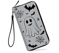 GFRGTFHYT Womens Wallet Large Capacity RFID Blocking PU Leather Wristlet Wallets for Women, Art Ghosts, Women Wallet, Art Ghosts