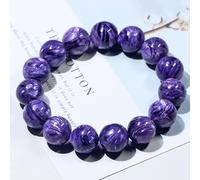 Gfsdjalkj 1PC Natural Tiger Eye Stone Bracelet Beaded Strand Bracelets Suitable For Most Men And Women (Diameter : 14mm, Metal Color : Purple Crystal)