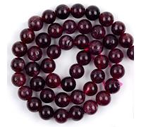 Gfsdjalkj 6/8/10mm Natural Dark Red Garnet Beads For Jewelry Making DIY Round Loose Stone Beads Needlework Bracelet Crafts 15" 39cm Handmade crafts (Item Diameter : 10mm 37pcs beads)