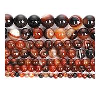 Gfsdjalkj Natural Stone Beads Brown Striped Agate Loose Beads for Jewelry Making Needlework DIY Bracelet Strand 4-12 MM Handmade crafts (Item Diameter : 4mm about 92 pcs)