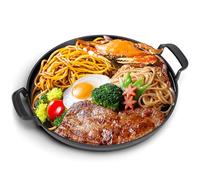 GFTIME 31CM Round Griddle for Weber 57CM Charcoal Grills, Weber Gourmet BBQ System, Cast Iron Charcoal Grill Griddle BBQ Replacement Part for Weber One-Touch Charcoal Grill, 1 Pack