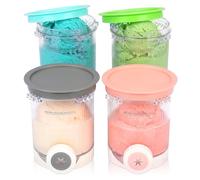GFTIME 480ml Ice Cream Containers with Lids, 4 Pack for Ninja Swirl by CREAMi NC700 NC701 NC701EU, BPA Free Dishwasher Safe Ice Cream Tubs for Frozen Desserts