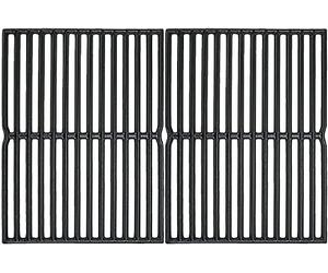 GFTIME 7522 38 x 28.6cm Cooking Grate for Weber Spirit E200 E210 S200 S210 Gas Grills with Side Burner Knobs, Cast Iron Grids for Genesis Silver A, Spirit 500, Spare Parts for Weber 7521