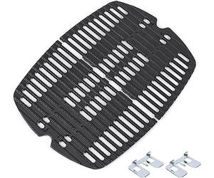GFTIME 7644 32 x 21.6CM Cast Iron Cooking Grates Grid for Weber Q100 Q1000 Q1200 Q120 Series Gas Grill, Grates Replacement Parts for Weber 7644, 2 Pack