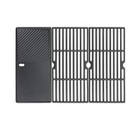 GFTIME Cast Iron Grill Grates & Griddle Plate for Enders Boston 3, Enders Monroe Pro 3, Charbroil, Kenmore, Broil King, Landmann Gas Grills, 43 x 62.5 cm BBQ Replacement, 2 Grates + 1 Plate