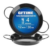 GFTIME Enameled Paella Pan - 30cm, Non-Stick, Suitable for Gas & Electric Stoves (Not Induction), Perfect for Mediterranean & Spanish Dishes, 4 Servings