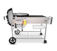 GFTIME Stainless Steel Grill Table Grill Trolley for Weber 47 cm & 57 cm Original Kettle, Premium, Master Touch, Jumbo Joe Charcoal Grill, Performer Charcoal Grill with Lid Holder Grills, Outdoor