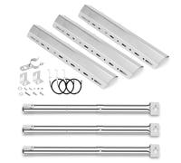 GFTIME Universal Adjustable Burner & Heat Plate Kit for Charbroil, Outback, CosmoGrill, Stainless Steel Replacement Gas Grill Parts Kit for Berkley,Napoleon, 3 Kit Pack