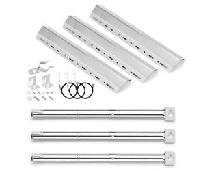 GFTIME Universal Adjustable Burner & Heat Plate Kit for Charbroil, Outback, CosmoGrill, Stainless Steel Replacement Gas Grill Parts Kit for Berkley,Napoleon, 3 Kit Pack