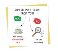Gftinghouse Funny Father's Day Card for Dad from Daughter and Son with Envelope, 15 x 15 cm, Premium 350 GSM, With Inside Printed, Made in the UK
