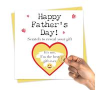 Gftinghouse Funny Fathers Day Scratch to Reveal Card for Dad - 15 x 15 cm - Gift from Daughter or Son - 350gsm Premium Greeting Card with Envelope - Made in the UK