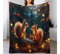 GFTTTFG Squirrel Blanket Soft All Season Couch Throw, Cozy Flannel Sofa Bed Microfiber Washable Bed Blankets, （180×200cm）