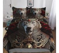 GFTTTFG Wolf Duvet Covers Bedding Sets, Comforter Cover 3 Pcs Super Soft Poly Quilt Cover with Pillowcases for Adults Kids King(220x240cm)