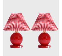 GFUIRRHDC LED Desk Lamp Set of 2 Table Lamp Bedside Lamps with USB Charging Ports Nightstand Desk Light Everlight for Bedrooms Marriage Room Red Table Lamp Reading Lamp(Dimming)