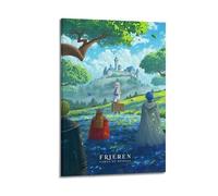GFUWEWQEGUU Frieren Beyond Journey's Ende Posters Aesthetic Wall Art Decorative Painting Poster Decor Vintage Canvas for Living Room Bed Room 16x24inch(40x60cm) Frame-style