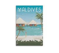 GFUWEWQEGUU Maldive Islands Posters Aesthetic Wall Art Decorative Painting Poster Decor Vintage Canvas for Living Room Bed Room 08x12inch(20x30cm) Unframe-style