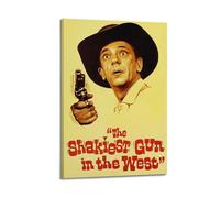 GFUWEWQEGUU Shakiest Gun in The West Funny Movie1 Posters Aesthetic Wall Art Decorative Painting Poster Decor Vintage Canvas for Living Room Bed Room 24x36inch(60x90cm) Frame-style