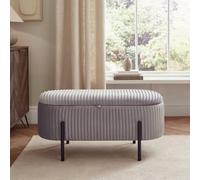 GFW Amelle Velvet Storage Ottoman - Grey