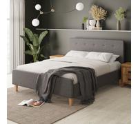 GFW Ashbourne King Grey Fabric Bed Frame, Grey