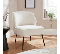 GFW Ava Natural Soft Velvet Accent Chair - Size: Single - Cream - Wilko