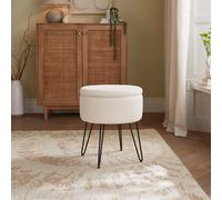 GFW Avery Boucle Storage Footstool - Cream