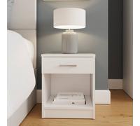 GFW Bailey 1 Drawer Bedside Table in White GFW White