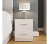 GFW Bailey 2 Drawer Bedside Table in White GFW White