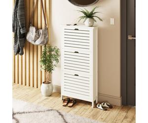 Gfw Bergen Three Tier Shoe Cabinet White
